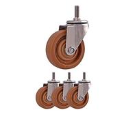 Roulette,roulettes robustes,roue résistante directionnelle en acier inoxydable universelle avec tige à vis,roue en fibre de verre en bakélite(Universal Wheel With Screw,4 inches)