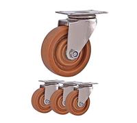 Roulette,roulettes robustes,roue résistante directionnelle en acier inoxydable universelle avec tige à vis,roue en fibre de verre en bakélite(Universal Wheel,4 inches)