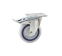 Roulette saturne grise 125mm pivotante à frein - - 594843O