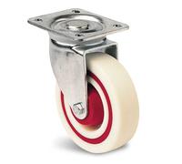 Roulette saturne grise en tôle d'acier emboutie zinguée de forte épaisseur 100 mm pivotante GUITEL HERVIEU 72748