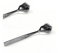Roulette sensuelle Nervenrad en métal - double stimulation plume et aiguilles - accessoire érotique pour couples, massage corporel et jeux coquins