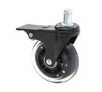 Roulette silencieuse de 50 kg, 10 mm/11 mm, roulettes pivotantes remplacement for chaise bureau, roues à 360 degrés, quincaillerie for meubles(With brake,2.5 Inch)