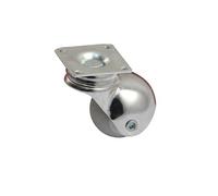 Roulette Sphere chromé à platine Ø40 charge 30 kg max.