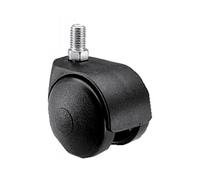 Roulette Twiny double galet noire à tige fileté pivotante M8 50mm - GUITEL HERVIEU - 727413