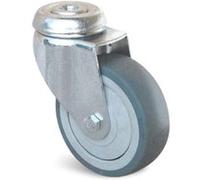 Roulette Uniroll caoutchouc grise à trou central pivotante 75mm - GUITEL HERVIEU - 840080 G