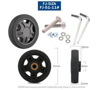 Roulette Valise, Roue Valise Lot de 4 roulettes de rechange for valises, diamètre extérieur 36-50 mm, axe de luxe noir avec vis, adaptées aux roulettes pivotantes de valises de 18 à 26 pouces(FJ-51-11