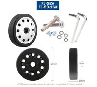 Roulette Valise, Roue Valise Lot de 4 roulettes de rechange for valises, diamètre extérieur 36-50 mm, axe de luxe noir avec vis, adaptées aux roulettes pivotantes de valises de 18 à 26 pouces(FJ-59-16