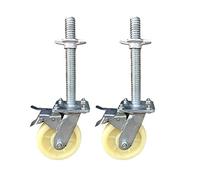 Roulettes, 2 pièces, roulettes avec freins, roue d'échafaudage mobile(White)