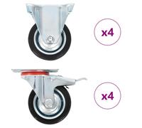 Roulettes 4 pcs 75 mm Bibliothèque Chariot Roulant Etagère à Livre vidaXL