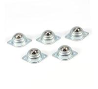 Roulettes à Bille Pivotantes en Métal 5 pièces 15mm pour Micro-Ameublement en Fer 48x32x20mm à 2 Trous