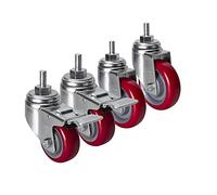 roulettes À Tige Filetée, M12 X 25mm, Roues De Chariot De Transport Pivotantes, roulettes De Rechange, 75mm/100mm, Charge Jusqu'à 600kg (4 Pièces) pour Chariots, Meubles, Armoires