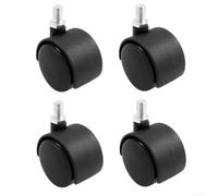 Roulettes à tige filetée M8 x 15 mm en nylon 3,8 cm Charge 15 kg