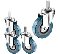 roulettes à Tige Filetée Robustes M10 M12 Paquet De 4, 2,5 Pouces 3 Pouces roulettes Verrouillables sans Bruit avec Freins à Double Verrouillage, Roulette Pi, Swivel, 65mm(2.5in) m10