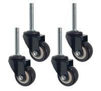roulettes à Tige pivotante de 50 mm avec Tige filetée M10 × 100 mm, Remplacement d'établi, polyuréthane pour Petites étagères et Meubles, Double roulement, Charge 150 kg, Lot de 4 (Universel