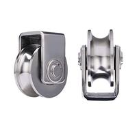 Roulettes à usage intensif, Roulette À Rainure En U, Poulie De Piste Robuste, Rouleau Directionnel De Traduction En Acier Inoxydable 304, 2 Pièces