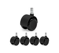 Roulettes Auto-freinantes pour Fauteuil de Bureau 78600 Auto-frein Fauteuil Chargé, diam 50mm pour Sols durs, Jeu de 5 Noir