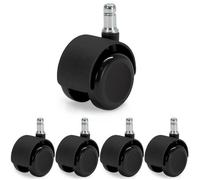 Waytex Roulettes auto-freinantes 78600 pour fauteuil – Ø50 mm sols durs, jeu de 5, noir