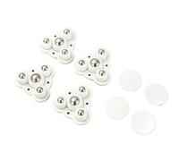 Roulettes autocollantes, 4 Pack Self Adhesive Caster Wheels 200kg Load(4pc White Steel)