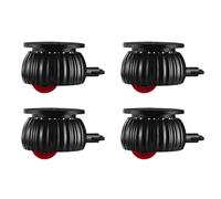 Roulettes autocollantes, 4 Pcs Adhesive Wheel Casters with Brake Mute 35x23mm(Black Red)