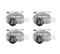 Roulettes autocollantes, 4 Pcs Adhesive Wheel Casters with Brake Mute 35x23mm(Transparent Black)