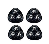 Roulettes autocollantes, Self Adhesive Mute 3 Beads Ball Caster Wheels Pulley 4 Pcs(Black1)