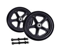 Roulettes avant robustes for fauteuil roulant de 6 pouces/7 pouces/8 pouces, roues en caoutchouc solide PU non gonflables de remplacement avec roulement de 5/16 pouces for de nombreux fauteuils roulan