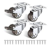 Roulettes de 25mm Roulettes pour Meubles avec frein de sécurité pour charges lourdes Capacité totale de 40KG pour un set de 4 (2 avec frein et 2 sans)