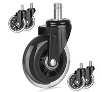 Roulettes de chaise de bureau pivotantes en caoutchouc de 10 mm pour tous les sols, y compris les planchers en bois dur, roulettes ultra résistantes, roulettes de protection du sol, compatibles avec