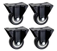Roulettes de frein for charges lourdes, lot de 4 roulettes industrielles, rouleaux en caoutchouc de 5 cm (2 pouces)(4 fixed wheels,2 inch)