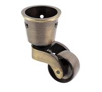Roulettes de meubles en laiton massif TOP-VIGOR avec roue de 25 mm de type tasse antique pour canapés-lits