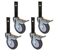 Roulettes de plaque Roulettes de plaque Roulettes de meubles de 10,2 cm Roulette de transport robuste Roulette pivotante pour chariot mobile Roue de tige universelle silencieuse, p