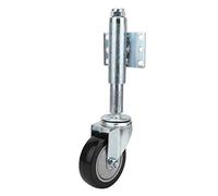 Roulettes de Portail de 4 Pouces, Roulette de Portail à Ressort, Roue de Portail en Caoutchouc Pivotante à Ressort Robuste, pour Portail en Bois de Jardin, Charge Maximale 120 Kg, Roue de Choc(#1)