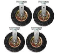 roulettes De Rechange De Boîte à Outils, Roulette en Caoutchouc Se Déplaçant Silencieusement, Pneus De Brouette 4pcs, Double Roulement à Billes, Roulette Pivotante, 4 Fixed, 250mm/10in