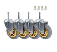 roulettes de Rechange M11 avec Frein pour Seau à serpillière, roulettes pivotantes industrielles en Caoutchouc 75/100 mm, Lot de 4, pivotantes de 7,6 cm