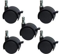 Roulettes de rechange pour chaise de bureau ou tabouret - 5,1 cm - Avec frein (lot de 5) - CasterBrake5011