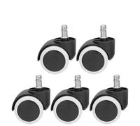 Roulettes de remplacement for chaise bureau, 5/1 pièces, souples et muettes, for travail, robustes sûres Flexibles et Sûres(5PCS-White)
