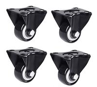 Roulettes de roulement, Roulettes de Meubles, 4 Pcs Roue Pivotante pour Meubles Roulettes Polyuréthane Noir Double Roulement Résistant à L'usure Charge Charge Charge 200KG avec Vis pour Table Basse