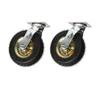 Roulettes De Transport Industriel Robuste 150mm 200mm 250mm Lot De 2, Doubles Roulements Silencieuse Roue Caoutchouc Pneumatique, Type Tout-Terrain Roues De Remplacement Pour Chariot (Color : Swivel