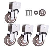 Roulettes en caoutchouc, roulettes pivotantesRoues pivotantes for berceaux, avec support de type U, roulette de meuble en caoutchouc de 1 po 25 mm avec freins, muet, roulements à billes, capacité 50 k