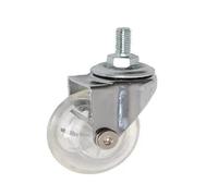 Roulettes en cristal transparent PU, 4 pièces/lot, 2 pouces, avec frein, for meubles, armoires multi-spécifications(2 Inch-Screw)