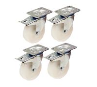 roulettes en nylon 125mm 5" inch - roulettes pivotantes freinées pour service intensif 680kg - jeu de 4