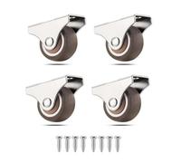 Roulettes fixes de 1 pouce-roulettes silencieuses en caoutchouc TPR non pivotantes for meubles, rangement sous le lit(4PCS)