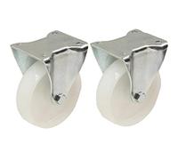 Roulettes fixes de 80 mm à roues en nylon, 3 pouces d'acier, très résistantes, 120 kg chacune (lot de 2)