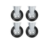 vidaXL Roulettes fixes – Lot de 4, 200 mm, caoutchouc, charge max 180 kg