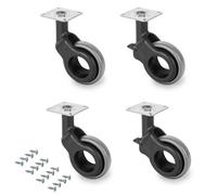 Roulette pour meuble Emuca Kit roulettes Hole 2 avec platine de montage, Ø 50 mm, Plastique gris