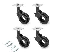 Kit roulettes Hole 2 avec platine de montage, Ø 50 mm, Peint en noir Peint en noir G