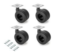 Roulettes Hole noires avec plaque de montage - diamètre 65 mm - par 4 EMUCA