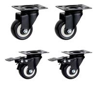 roulettes industrielles Robustes en Caoutchouc pour Meubles avec Freins (2 pivotantes, 2 Freins, 1,5 Pouce) - Parfaites pour Une mobilité et Une stabilité optimales sur Toutes Les Surfaces