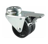 Roulettes jumelées, bandage polyamide, fixation à il, pivotante et blocage TENTE