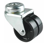 Roulettes jumelées, bandage polyamide, fixation à il, pivotante TENTE